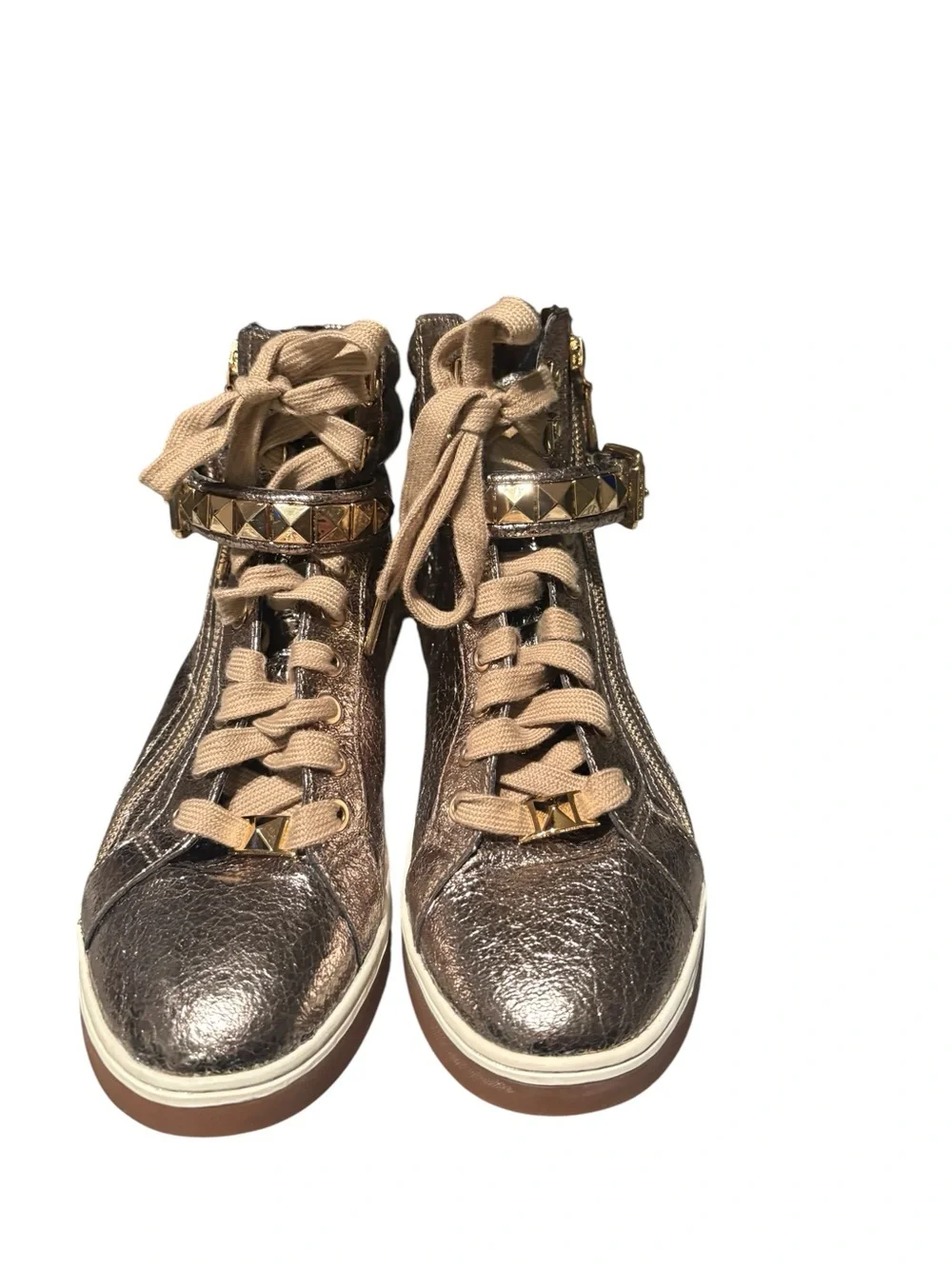 Michael Kors Glam Studded High Tops Shiny bronze Women’s Size 9